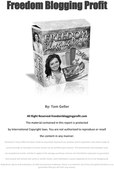 Product picture Freedom Blogging Profit.